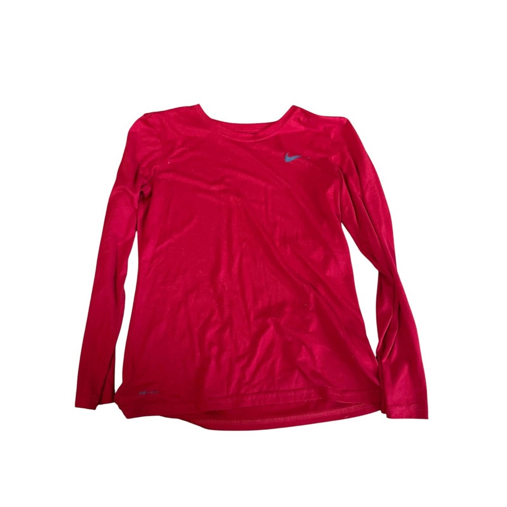 Nike Dri-FIT Long Sleeve Athletic Shirt Red Activewear‎ Top Womens M